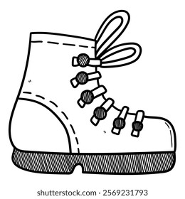 Hand drawn doodle warm boot isolated on a white background. Vector illustration.