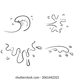 doodle dibujado a mano agua salpicadura vector aislado
