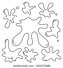 hand drawn doodle water splatter drop liquid illustration vector