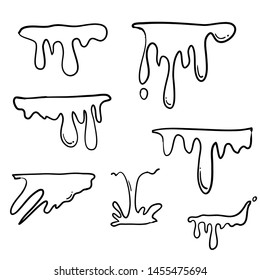 hand drawn doodle water splatter drop liquid illustration vector