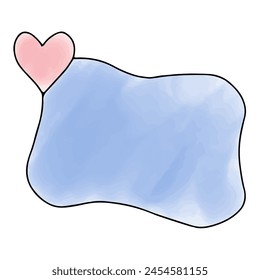 Hand drawn doodle watercolour frame with copy space, vector illustration.