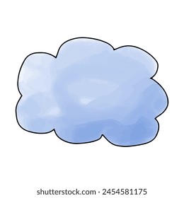 Hand drawn doodle watercolour frame with copy space, vector illustration.