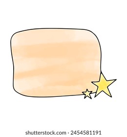 Hand drawn doodle watercolour frame with copy space, vector illustration.