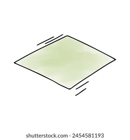 Hand drawn doodle watercolour frame with copy space, vector illustration.
