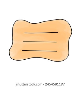 Hand drawn doodle watercolour frame with copy space, vector illustration.