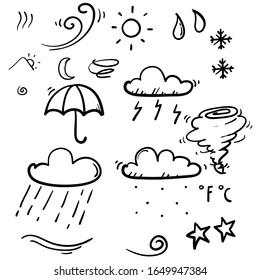 hand drawn doodle weather element illustration cartoon style