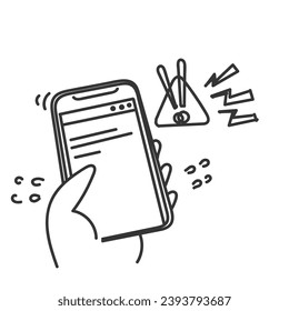 prueba de sitio web de doodle dibujado a mano, error de advertencia en el dispositivo 