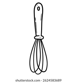Hand drawn doodle whisk isolated on a white background. Vector illustration.