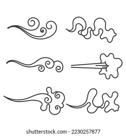 handgezeichnete Doppel-Wind-Rauch blasen Illustration