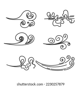 ilustración de la bomba de humo del viento del doodle dibujado a mano