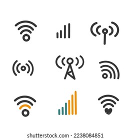 hand drawn doodle wireless signal illustration vector