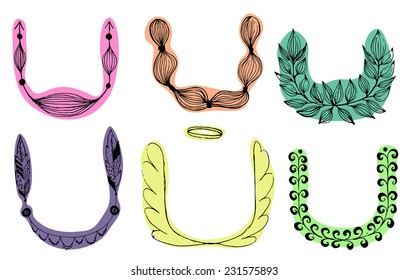 Hand Drawn Doodle Wreath Vector Illustration