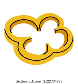 Hand drawn doodle yellow pepper slice, ideal for healthy food and recipe illustrations
