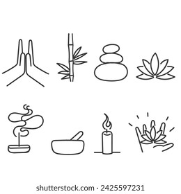 hand drawn doodle yoga meditation related illustration vector