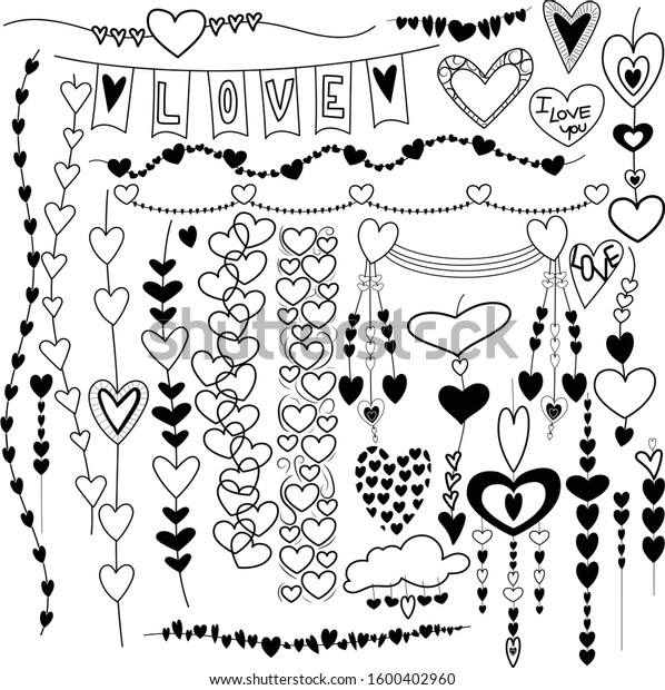 Hand Drawn\
Doodles decorative Valentine,  Wedding , Mother\'s Day or any\
celebration revolving around love! Great for printing on cards,\
cardmaking, scrapbooking, prints and\
more!