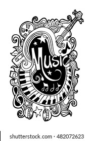 Hand drawn doodles music
