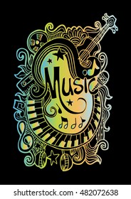  Hand drawn doodles music
