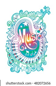  Hand drawn doodles music
