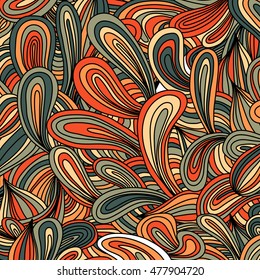 Hand drawn doodles pattern. Scetch of background with abstract shapes illustration.