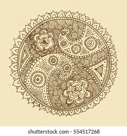 Hand drawn doodling mandala