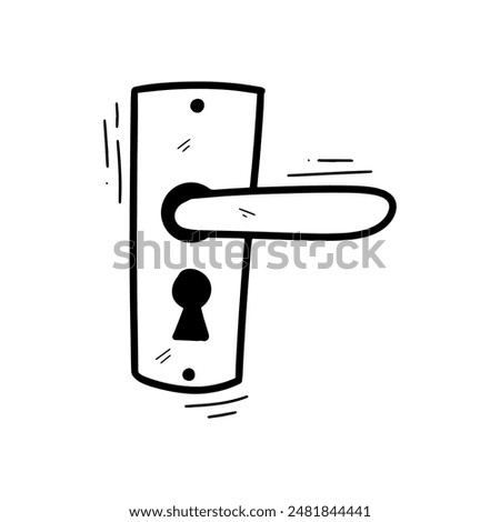 Hand Drawn Door Handle Illustration. Doodle Vector. Isolated on White Background - EPS 10 Vector