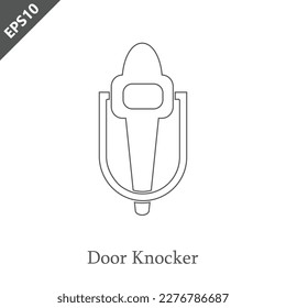 hand drawn door knocker logo design vector flat modern isolated illustration