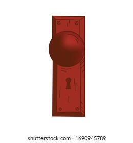 hand drawn door lock and doorknob