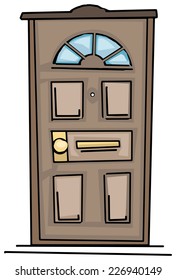 Hand Drawn Door, Vector Illustration