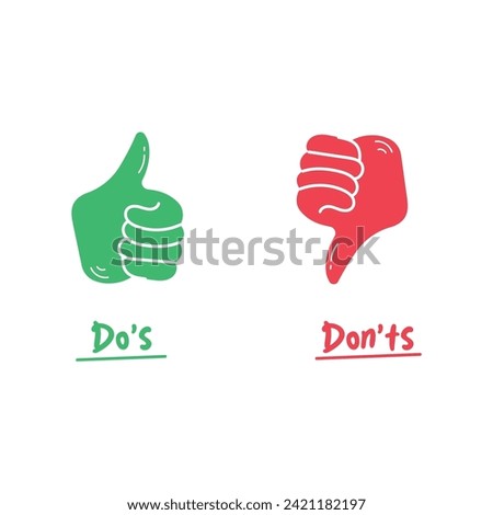 Hand Drawn Do's And Don'ts Icon Vector Design.