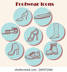 hand drawn dots footwear set illustration