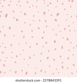 Hand drawn dots pattern with different sizes polka dots on pastel background. 