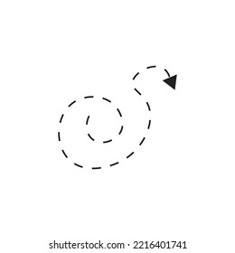 Ilustración de conjunto de flecha de puntos dibujada a mano ilustración vectorial aislada en fondo blanco