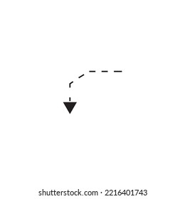Hand drawn dotted arrow set vector illustration isolated on white background