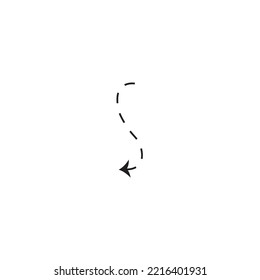 Hand drawn dotted arrow set vector illustration isolated on white background