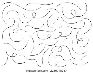 Premium Vector  Curvy lines with dots simple abstract black