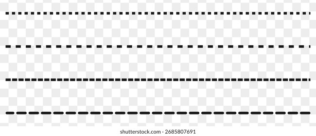 Hand drawn dotted line vector set