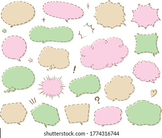 Hand drawn dotted speech bubble set
