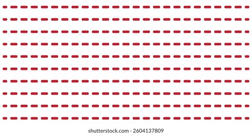 Hand drawn dotted straight line sewing stitch. Indigo hand drawn line