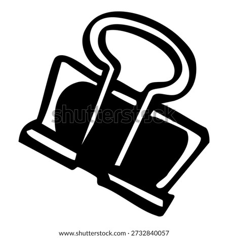 Hand Drawn Double Binder Clip Illustration