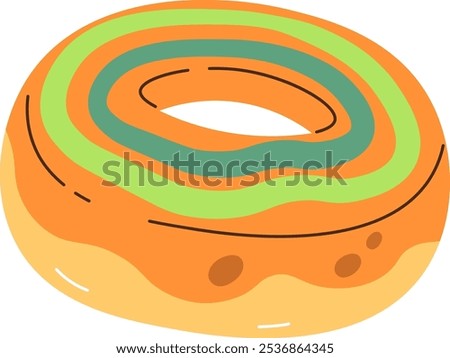 Hand Drawn Doughnut Shape Bath Bomb Vector Illustration