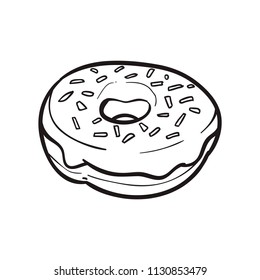 hand drawn doughnut vector illustration