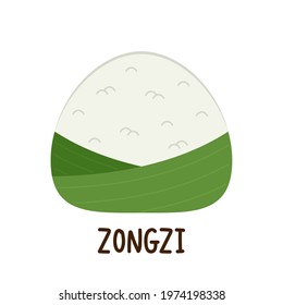 Hand drawn dragon boat's zongzi vector.