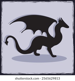 Hand Drawn Dragon Silhouette illustration