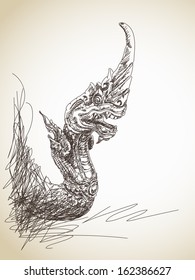 Hand drawn dragon statue