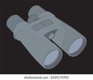 Hand drawn drawing Cartoon Vector illustration binocular Isolated on black Background.