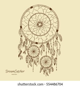 Hand drawn dream catcher