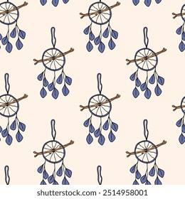 hand drawn dream catcher pattern - boho style
