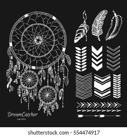 Hand drawn dreamcatcher set 
