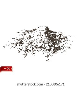 Hand drawn dried spice mixtures ground powder loosed at surface isolated on white background. Vector sketch for poster, web design, banner, card, flyer, icon, logo or badge.