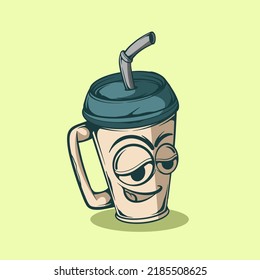 HAND DRAWN DRINK CUP CHARACTER ILLUSTRATION